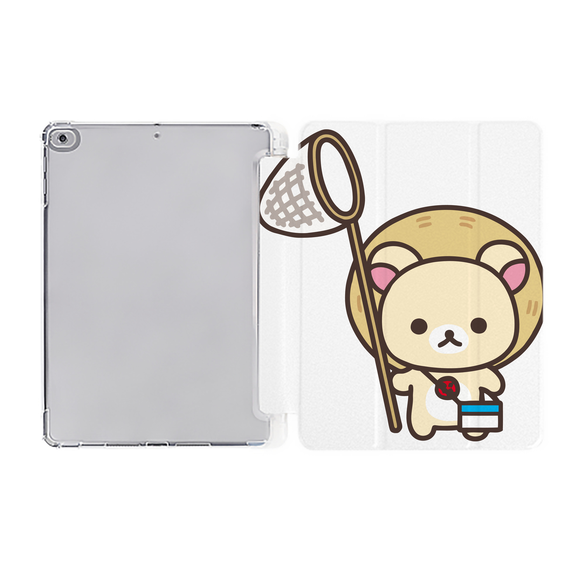 （画像用） リラックマ リラックマ キイロイトリ Rilakkuma Korilakkuma Kiiroitori IPad ケース ペン収納付き 三つ折りスタンド PUレザー×シリコン 対応機種9.5/10.5/10.9インチ